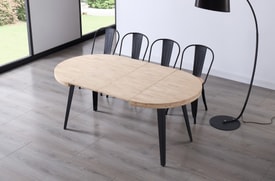 Mesa Comedor Redonda Extensible Roble miniatura 5
