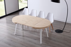 Mesa Comedor Redonda Extensible Roble Nordish 100-180 Cm miniatura 5