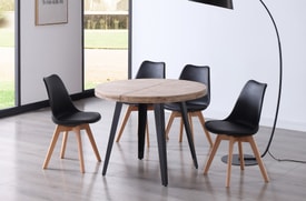 Mesa Comedor Redonda Extensible Roble miniatura 3