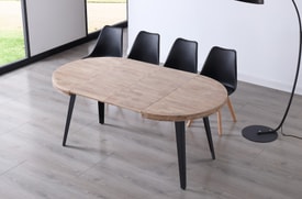 Mesa Comedor Redonda Extensible Roble miniatura 5