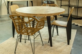 Mesa Comedor Redonda Extensible Roble miniatura 3