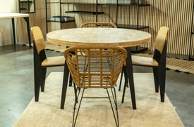 Mesa Comedor Redonda Extensible Roble miniatura 4