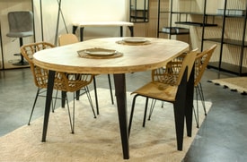 Mesa Comedor Redonda Extensible Roble miniatura 5