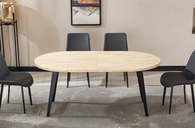Mesa Comedor Redonda Extensible Roble miniatura 9