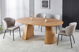 Mesa Comedor Redonda Extensible 120-200 Cm Color Marrón miniatura 8