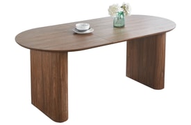 Mesa Comedor Oval Extensible Color Marrón miniatura 3