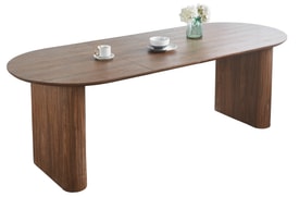 Mesa Comedor Oval Extensible Color Marrón miniatura 4
