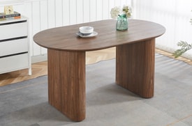 Mesa Comedor Oval Extensible Color Marrón miniatura 5