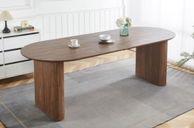 Mesa Comedor Oval Extensible Color Marrón miniatura 6