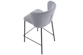 Taburete Tapizado Gris miniatura 4