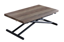 Mesa Centro Elevable Y Extensible Color Marrón