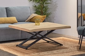Mesa Centro Elevable Roble miniatura 6