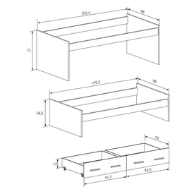 Cama Compacta Con Nido Ruedas Elba miniatura 3