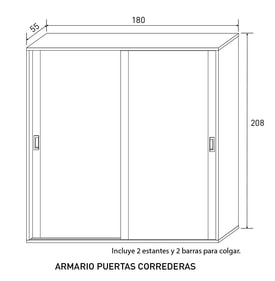 Armario 2 Puertas Correderas Color miniatura 2