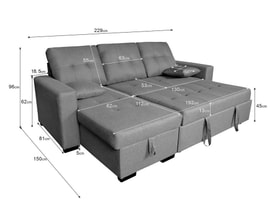 Chaise Longue 3 Plazas Color Gris miniatura 8