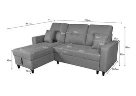 Chaise Longue 3 Plazas Color Gris miniatura 8