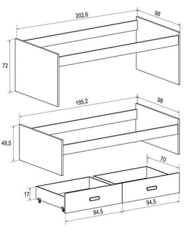 Cama Compacto Cajonera 1 Plaza Color miniatura 2