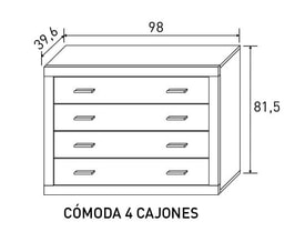 Cómoda 4 Cajones miniatura 2