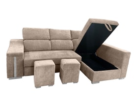 Chaise Longue 3 Plazas Color Beige miniatura 3