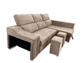 Chaise Longue 3 Plazas Color Beige miniatura 4