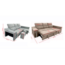 Chaise Longue 3 Plazas Color Beige miniatura 7