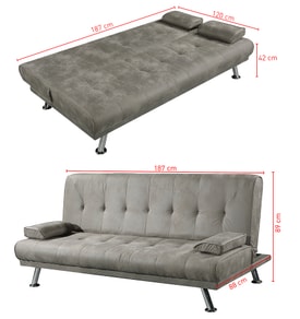 Sofá 3 Plazas Color Gris miniatura 3