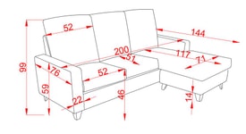 Chaise Longue 3 Plazas Color Gris miniatura 6