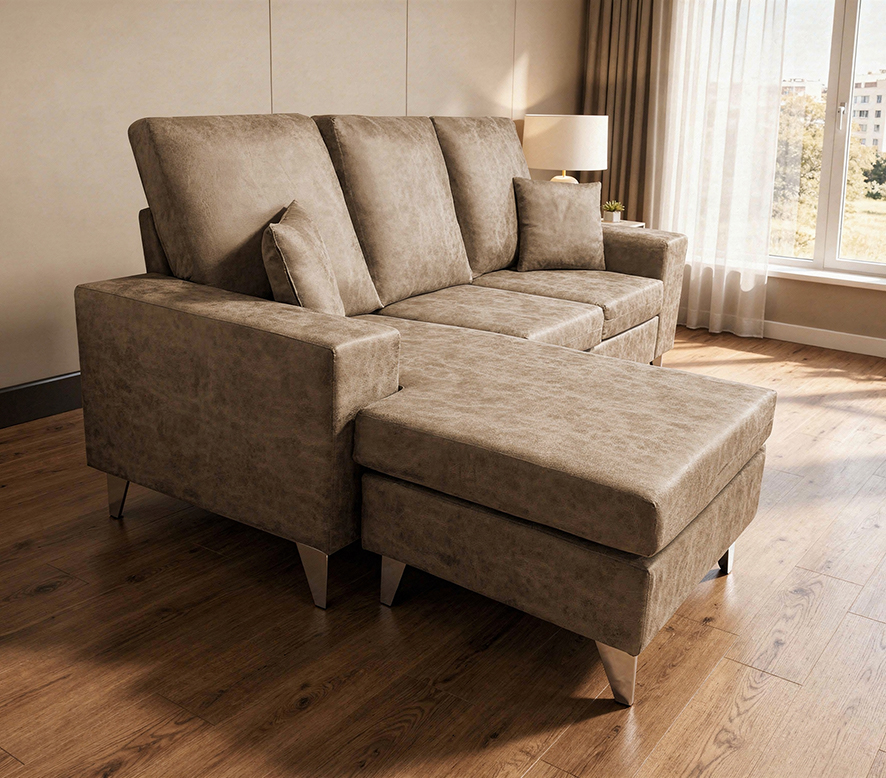 Chaise Longue 3 Plazas Color Piedra