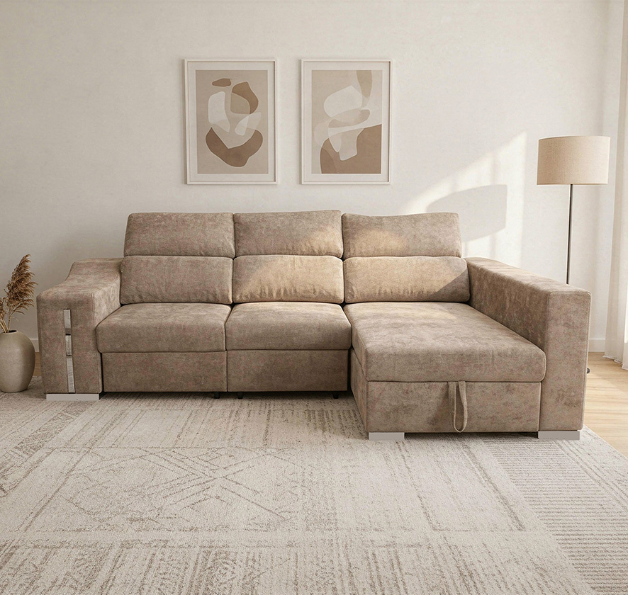 Chaise Longue 3 Plazas Color Beige