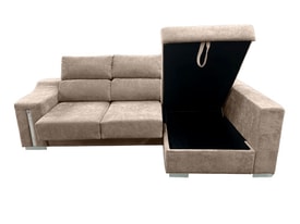 Chaise Longue 3 Plazas Color Beige miniatura 3