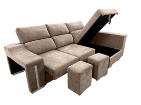 Chaise Longue 3 Plazas Color Beige miniatura 6