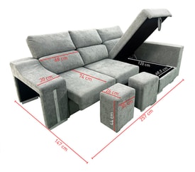 Chaise Longue 3 Plazas Color Beige miniatura 8