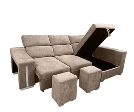 Chaise Longue 3 Plazas Color Beige miniatura 6