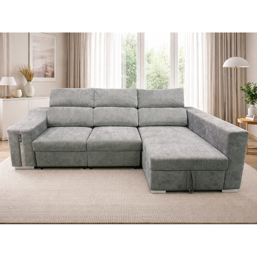 Chaise Longue 3 Plazas Color Gris