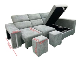 Chaise Longue 3 Plazas Color Gris miniatura 7