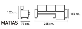 Chaise Longue 3 Plazas Color Perla miniatura 5