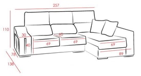 Chaise Longue 3 Plazas Color Gris miniatura 4