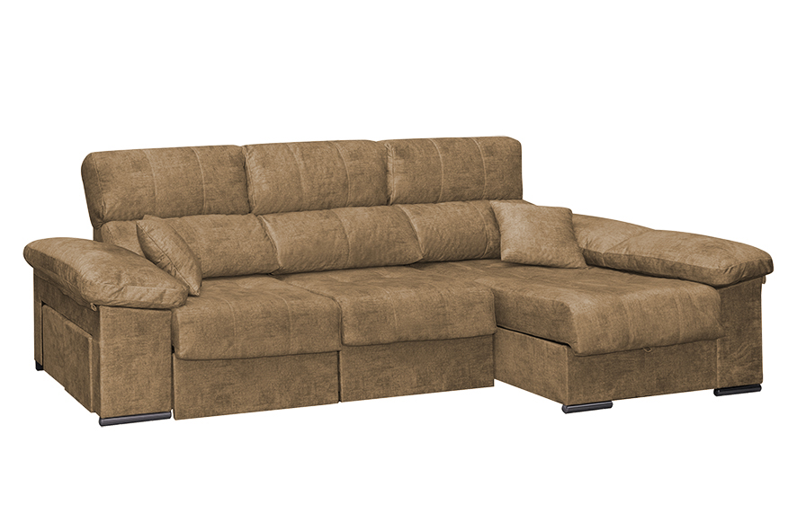 Chaise Longue 3 Plazas Color Piedra