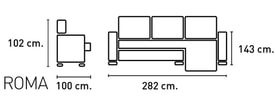 Chaise Longue 3 Plazas Color Gris miniatura 5