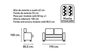 Sofá 2 Plazas Color Gris miniatura 4
