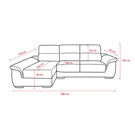 Chaise Longue 3 Plazas Color Gris miniatura 5