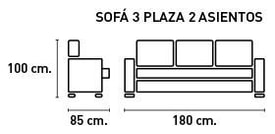 Sofá 3 Plazas Color Gris miniatura 3