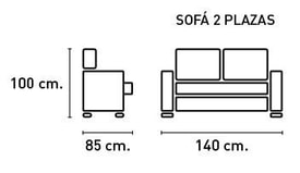 Sofá 2 Plazas Color Gris miniatura 3