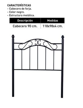 Cabecero 90 Cm Negro + Mesita miniatura 2