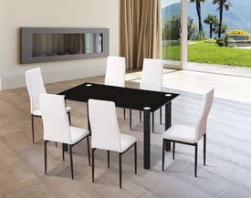 Conjunto Mesa Emi Negra + 6 Sillas Emi