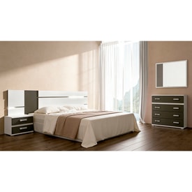 Dormitorio Matrimonio 2 Plazas Color Blanco Y Marrón