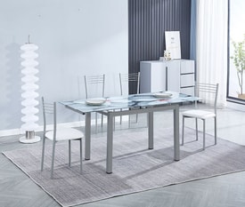 Conjunto Mesa Flores Extensible + 4 Sillas Color miniatura 2