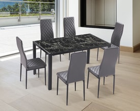 Conjunto Mesa Marmol + 6 Sillas Marmol