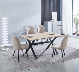 Conjunto Mesa Beige + 4 Sillas