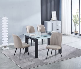 Conjunto Mesa Negra + 4 Sillas